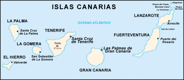 mapa de las islas canarias